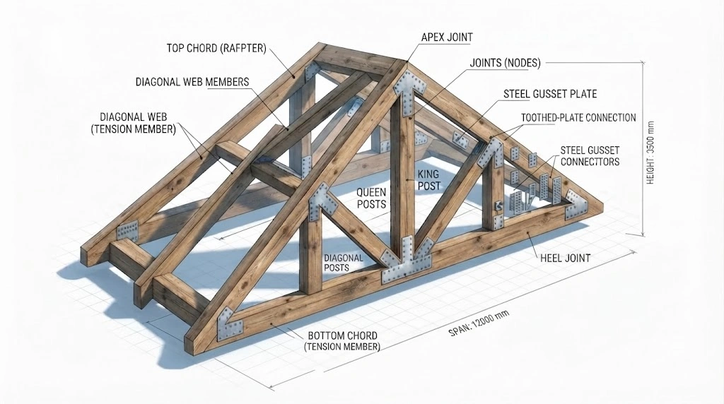 Timber Truss Structure Diagram
